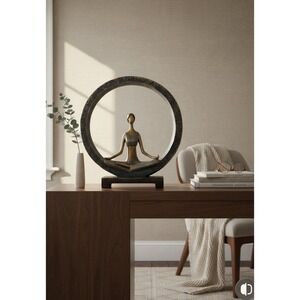 Tayhaa Circle Of Life Yoga‎ Karma Brown Resin Circle of Health Wellness Statue